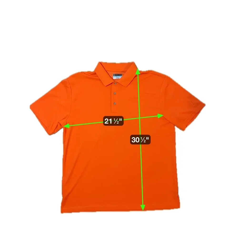 PGA Tour Airflux‎ Mens Polo Golf Shirt Orange Size XL Stretchy Short Sleeve Logo